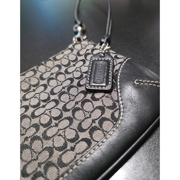 COACH Signature C Jacquard Print Leather Trim Wristlet - Picture 1 of 13